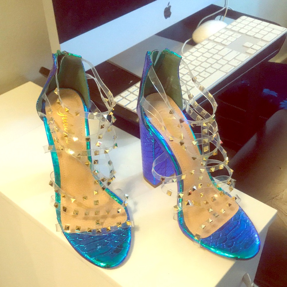 Studded mermaid heels